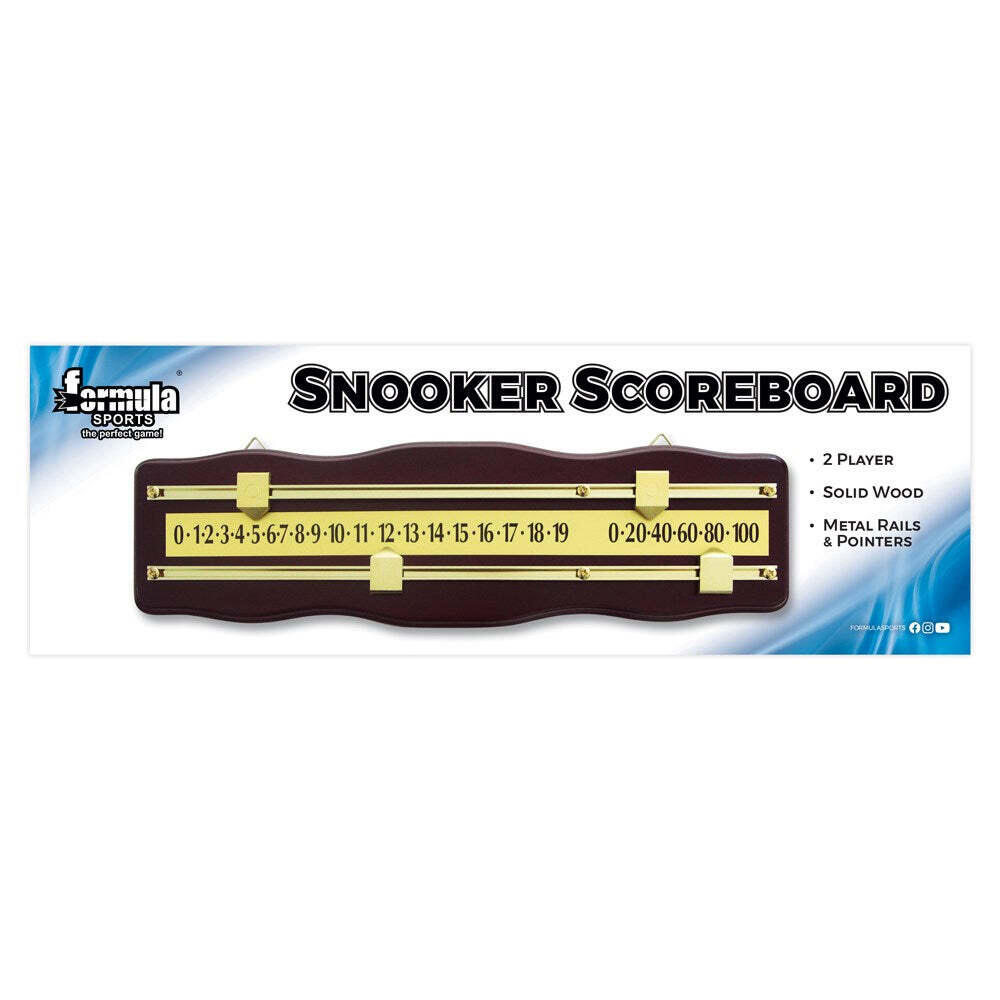 Formula Sports Snooker Billiard Scoreboard - Oak & Brass