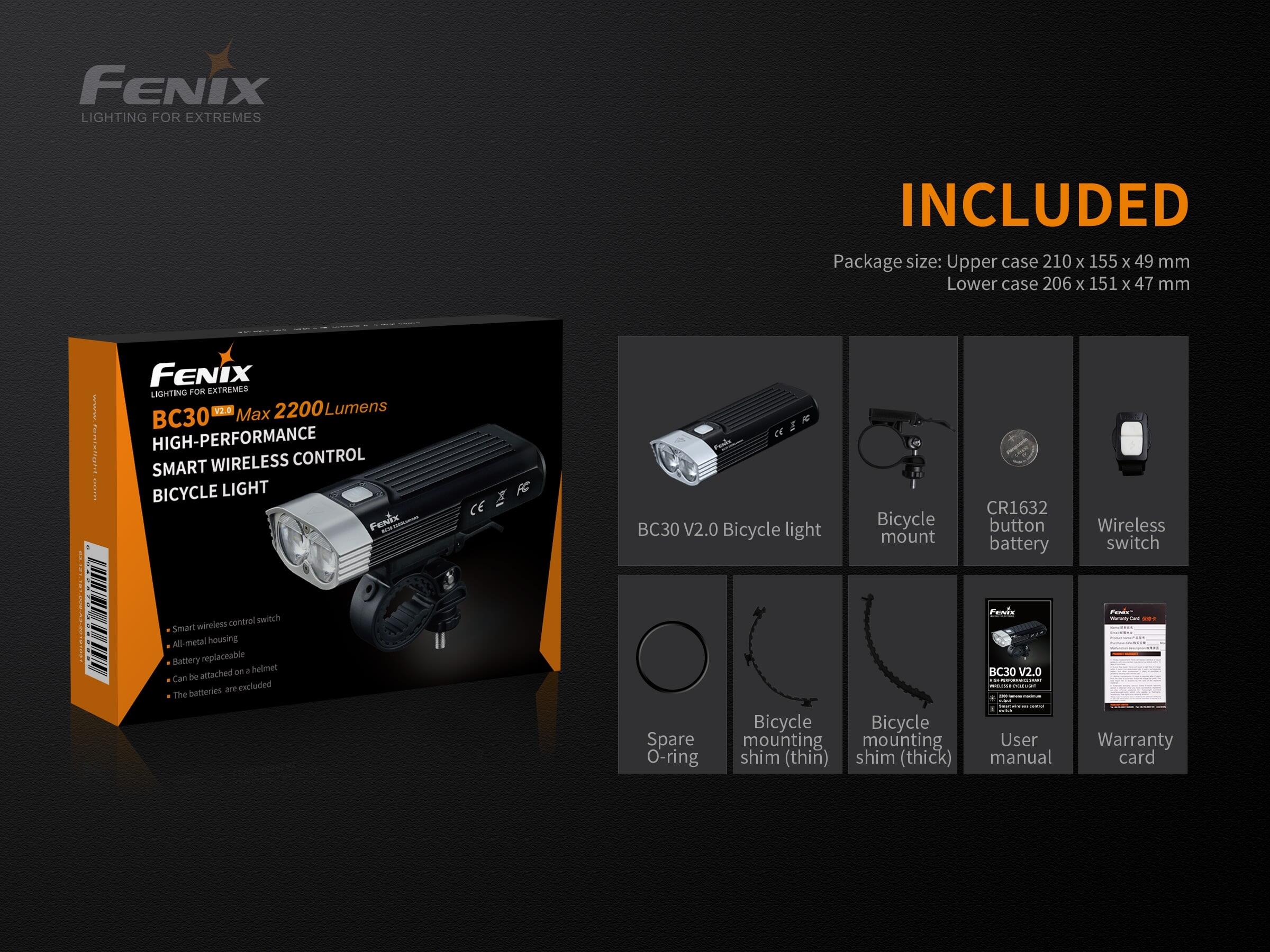 Fenix BC30 V2.0, LED-Velolampe - 2200 Lumen 6/6