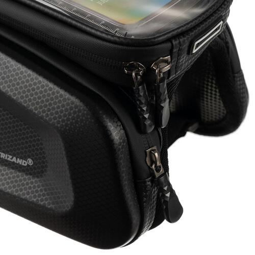 Bolsa para cuadro de bicicleta con soporte para teléfono negra 2 litros 3/7