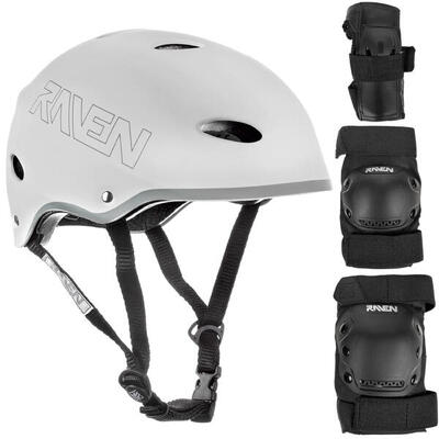 Zestaw na rower rolki hulajnogę skateboardowy Raven Kask F511 Ochraniacze Dexard