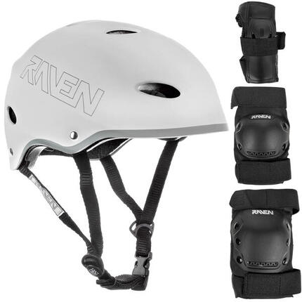 Zestaw na rower rolki hulajnogę skateboardowy Raven Kask F511 Ochraniacze Dexard