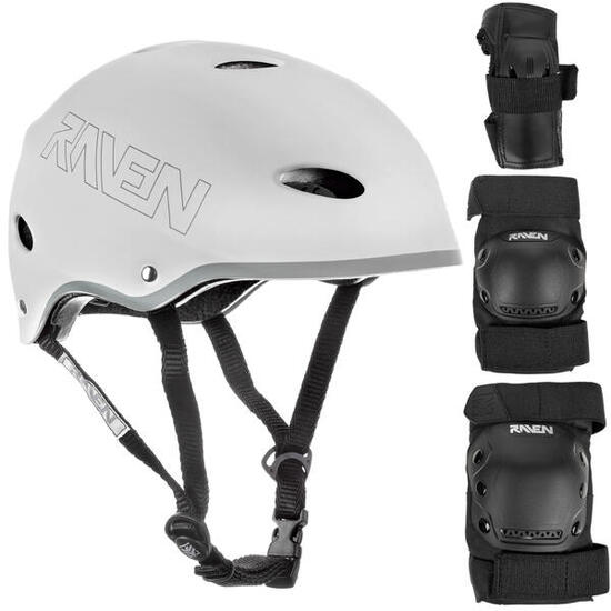 Zestaw na rower rolki hulajnogę skateboardowy Raven Kask F511 Ochraniacze Dexard