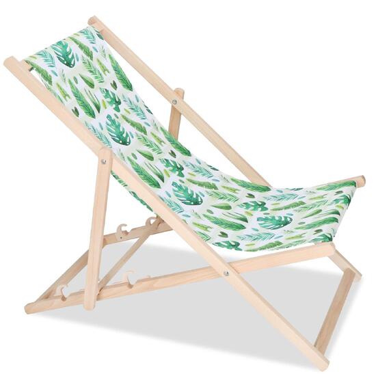 Leżak turystyczny Springos drewniany z 3-stopniową regulacją