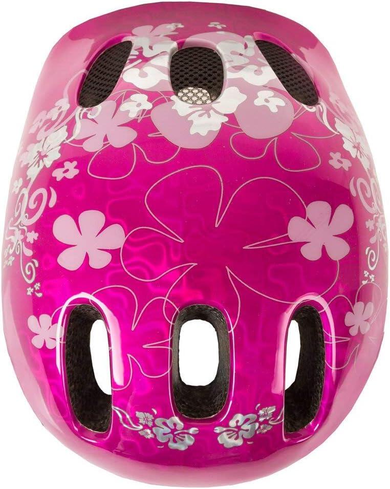 Kids/Childs Girls Scooter/Bike/Bicycle Helmet S 52-57cm - Pink Flower Design 3/4