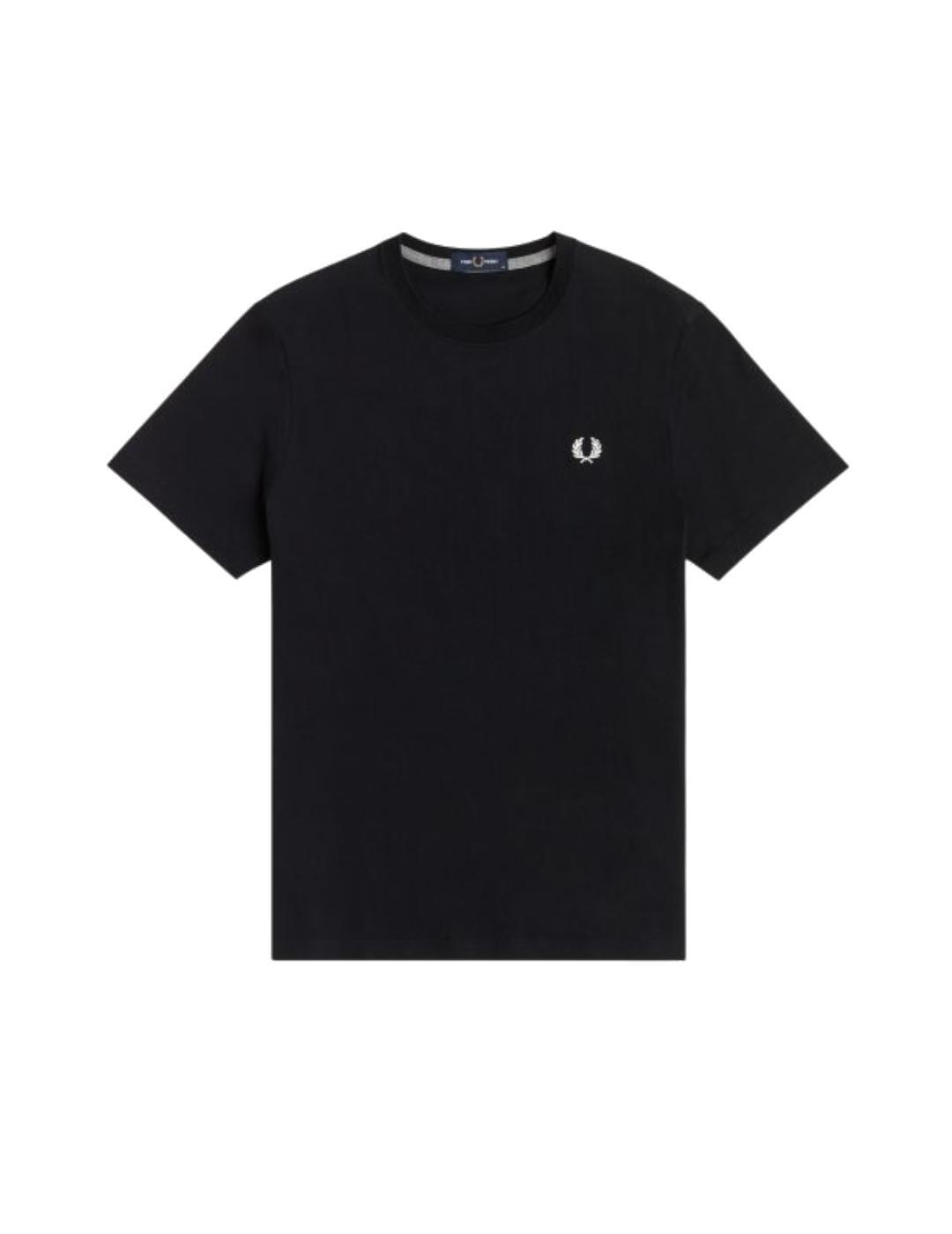 Fred Perry Men's Black Neck T-Shirt 6/7
