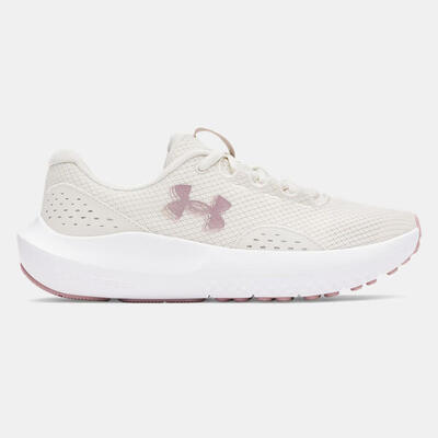 Ua charged surge 4 hardloopschoen voor dames under armour wit en roze