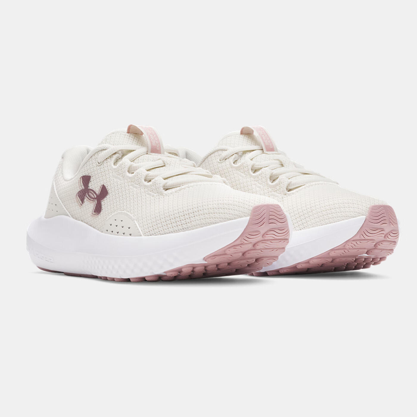 Scarpa da running UA Charged Surge 4 da donna Under Armour bianca e rosa 5/5