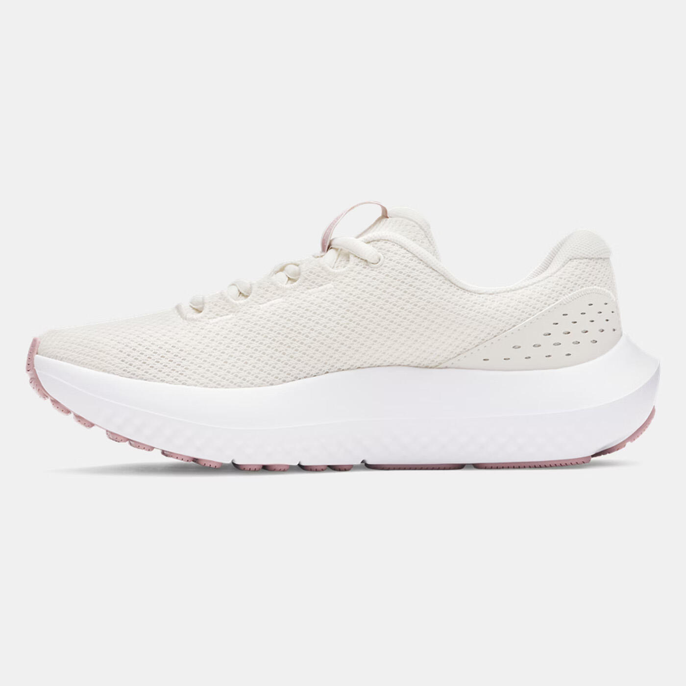 Scarpa da running UA Charged Surge 4 da donna Under Armour bianca e rosa 3/5