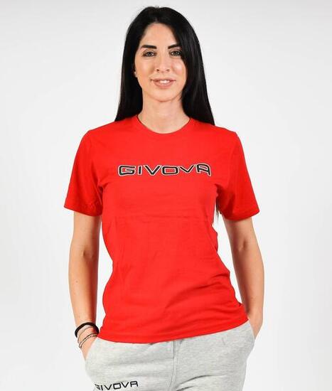 Givova Rotes Baumwoll-T-Shirt für Männer - Sportlich und Atmungsaktiv