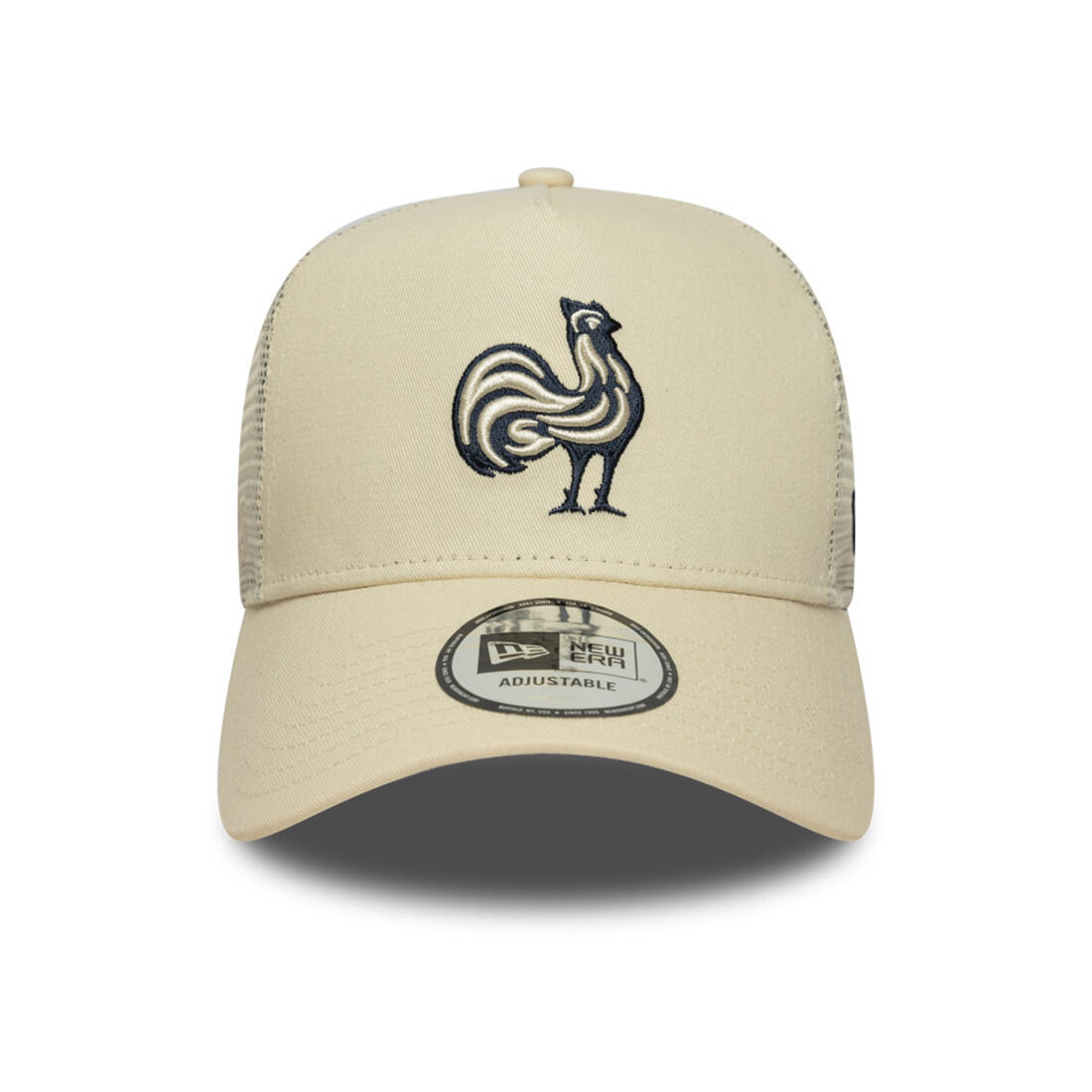 New Era Seasonal Trucker Rugby Francia Cappello Beige E Navy 4/5