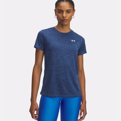 T-shirt voor dames ua tech™ twist under armour blauw