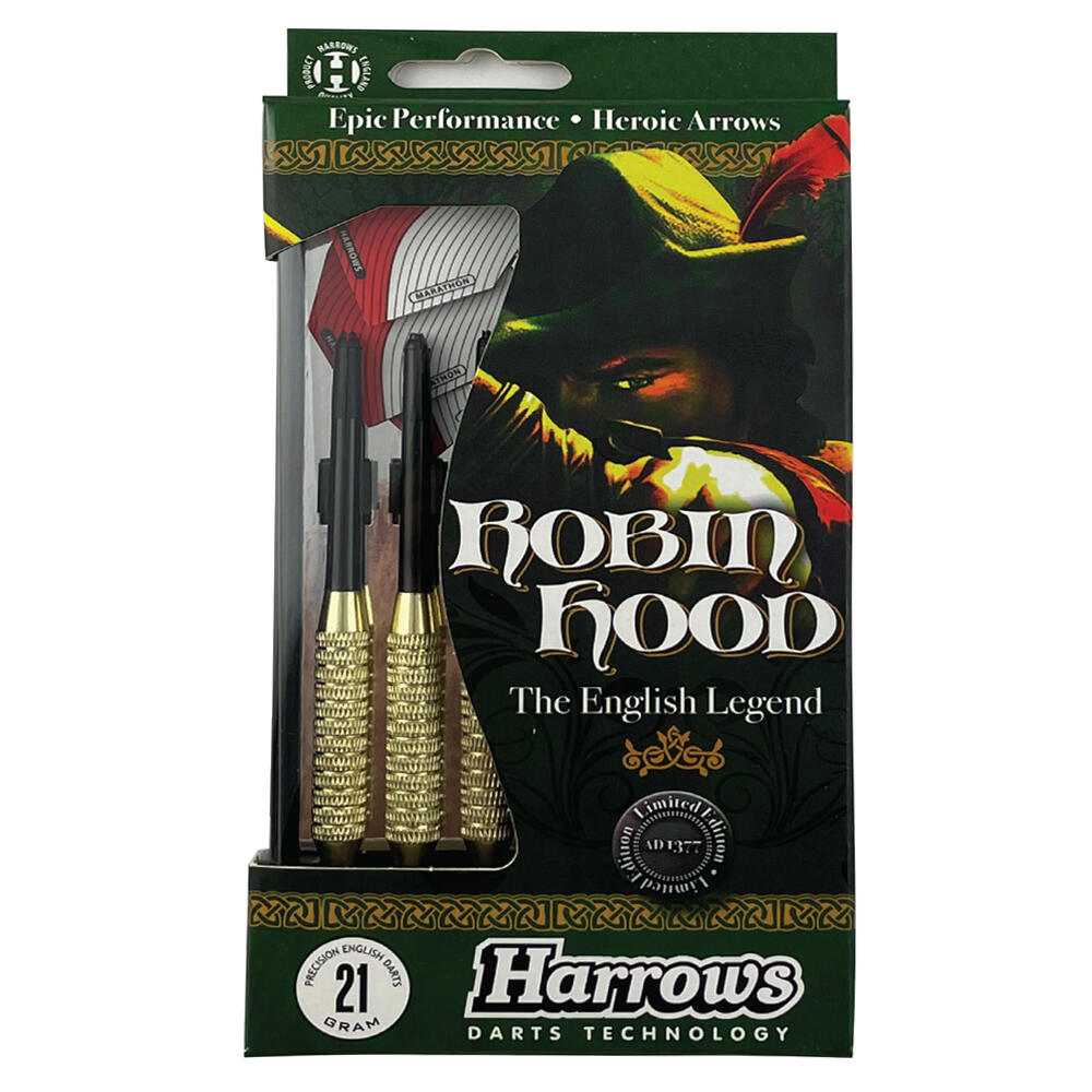 Harrows Robin Hood Nylon Shafts/Marathon Flights 21g Brass Darts