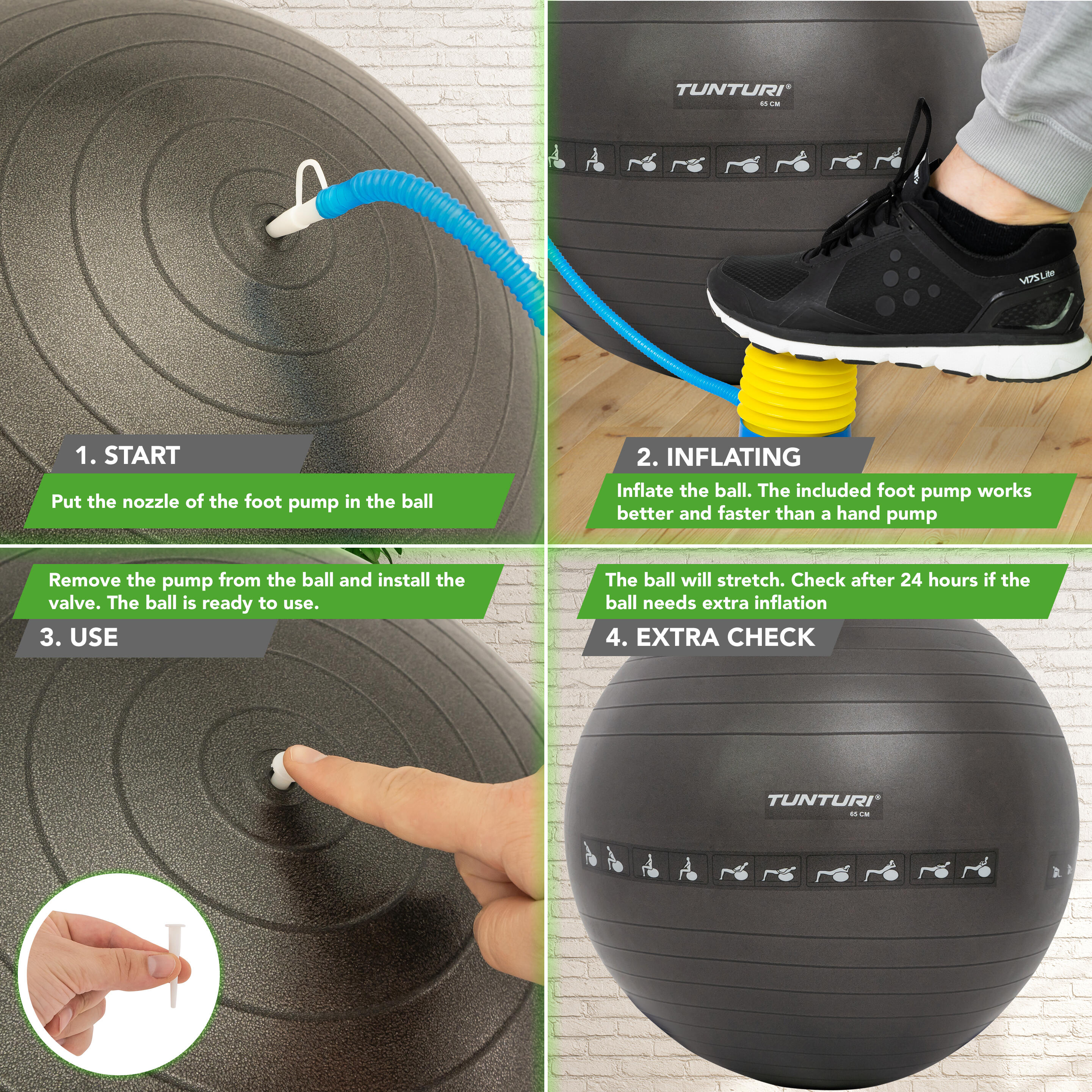 Gym Ball Anti Burst ∅65 cm 3/8
