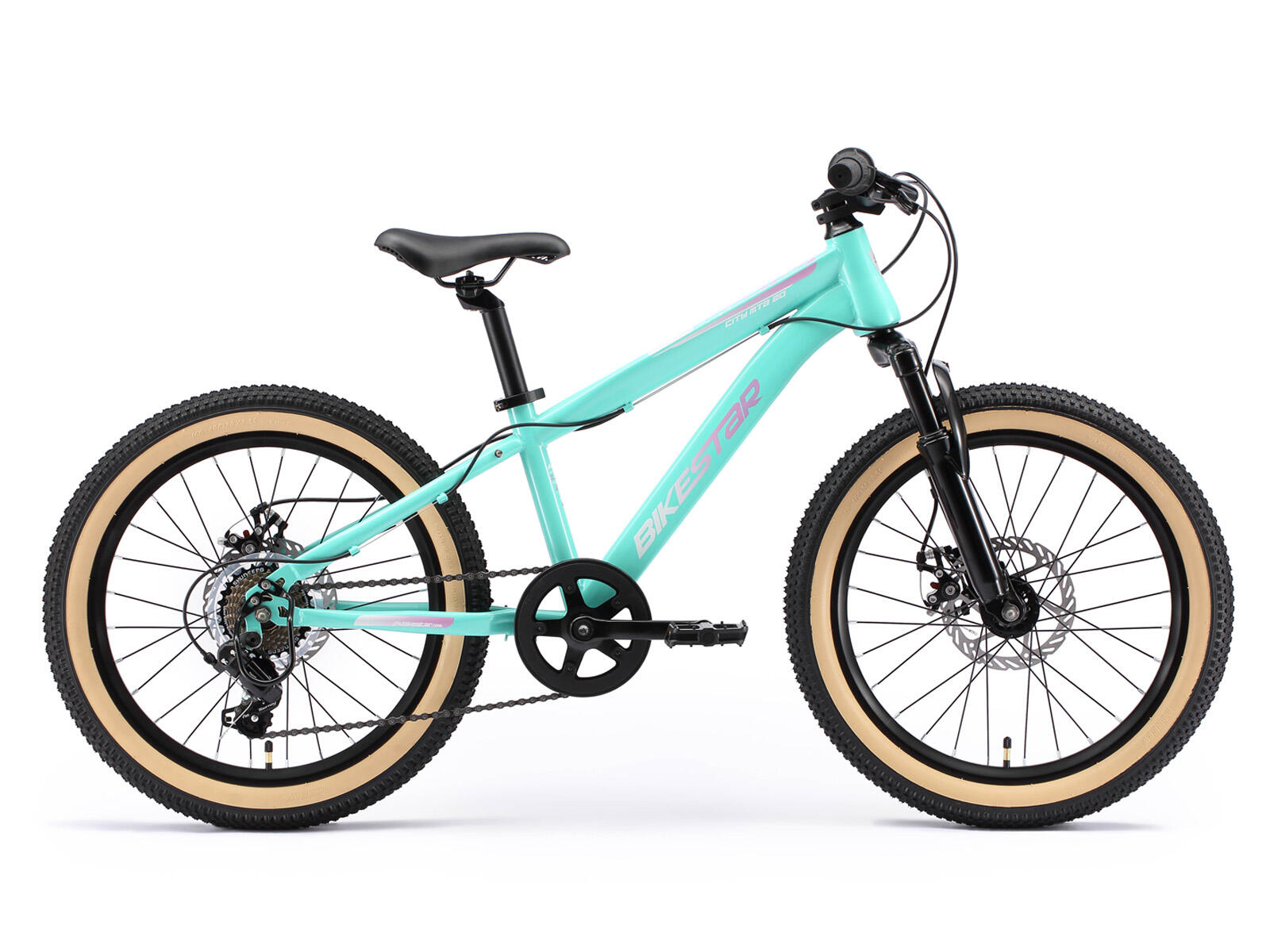 BIKESTAR Bikestar kinderfiets MTB Staal 7speed 20inch mintgroen