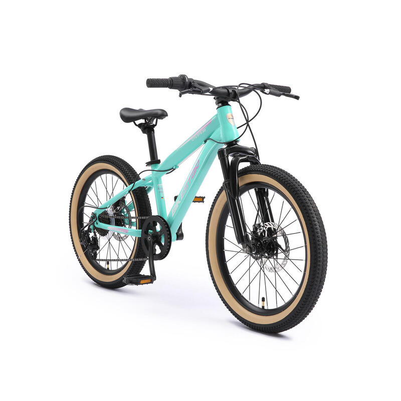 VTT 20" vélo enfant 6 ans, semi-rigide, 21 vitesses, frein à disque