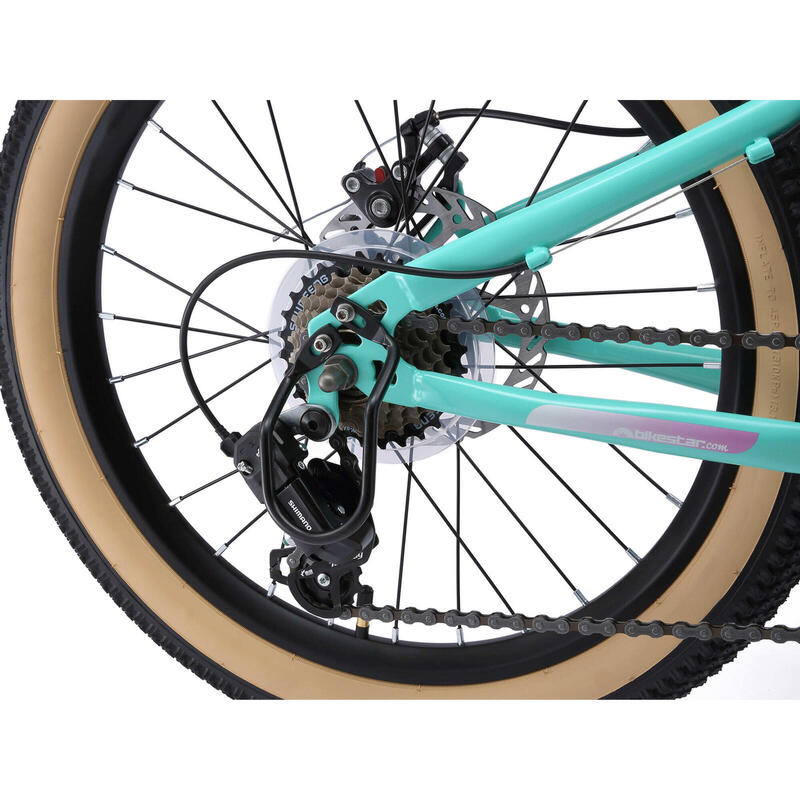 VTT 20" vélo enfant 6 ans, semi-rigide, 21 vitesses, frein à disque