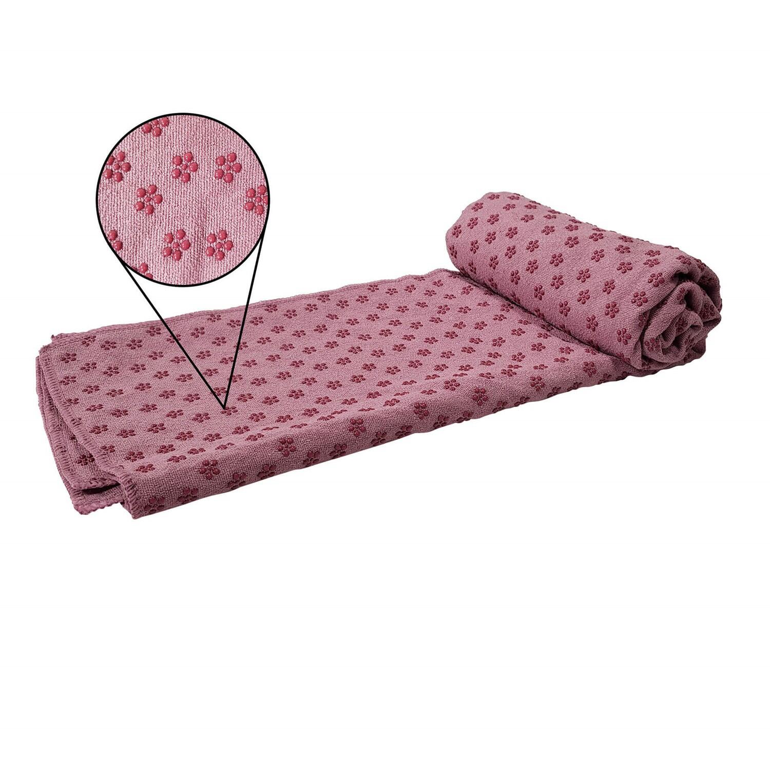 Asciugamano da Yoga Tunturi 183x63 cm antiscivolo rosa con borsa 2/7