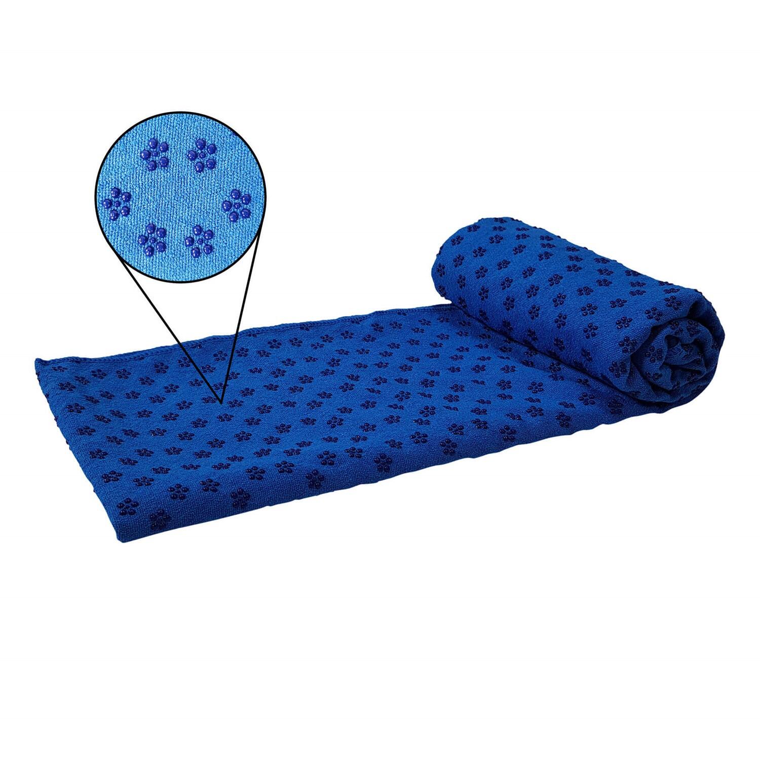 Tunturi Non-Slip Yoga Towel 183x63 cm Blue with Bag 2/7