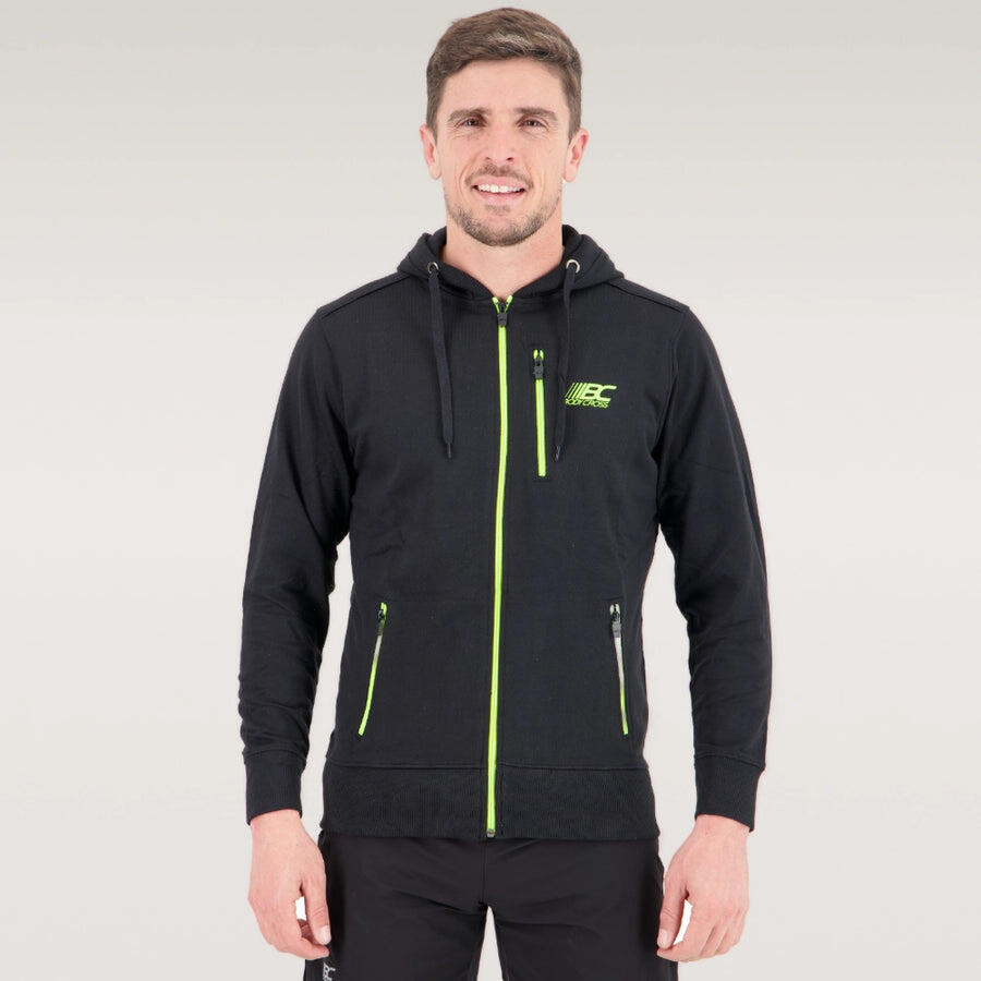 Veste à capuche Homme ULTRASOFT 87% coton coupe ajustée noire 4/7