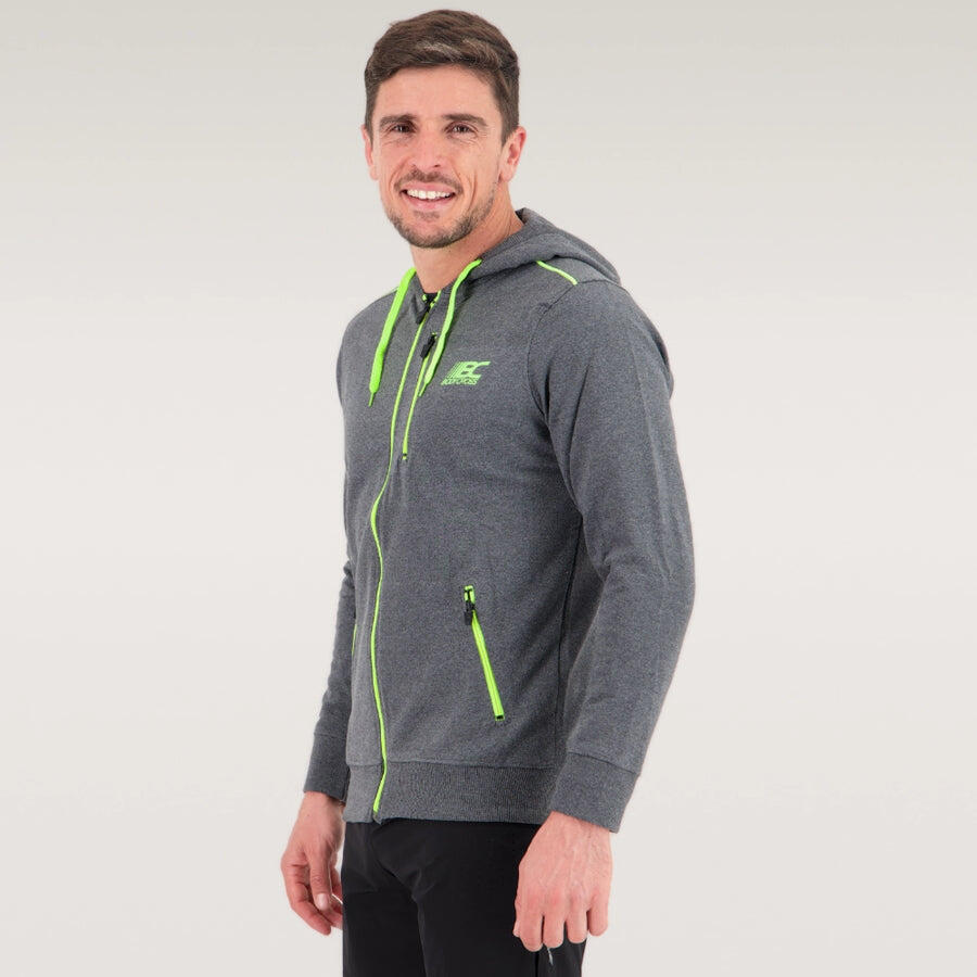 Veste à capuche Homme ULTRASOFT coupe ajustée 87% coton gris 3/7