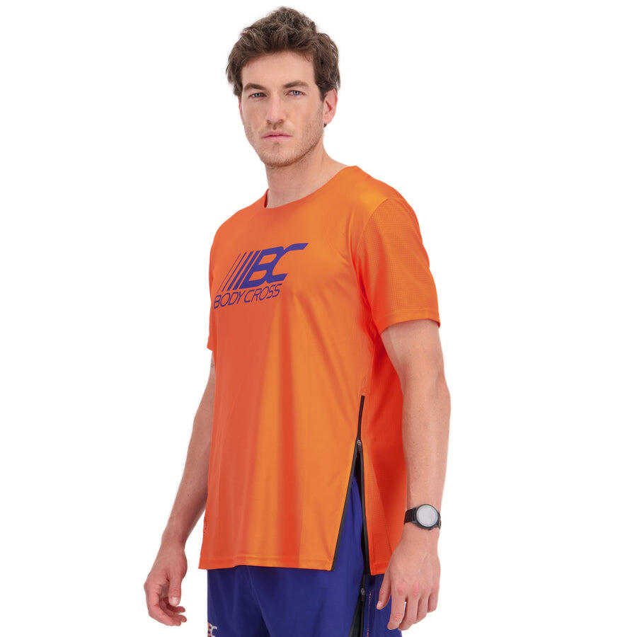 Bodycross - T-shirt Aération Maximale Homme Running Ziprun - T-shirt Manches Courtes - Orange - 48 Xl - Decathlon