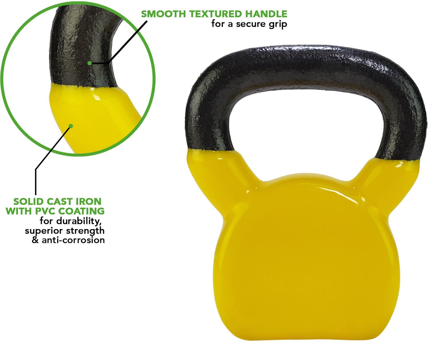 Kettlebell - Vinilo - 6 kg - Amarillo 4/7