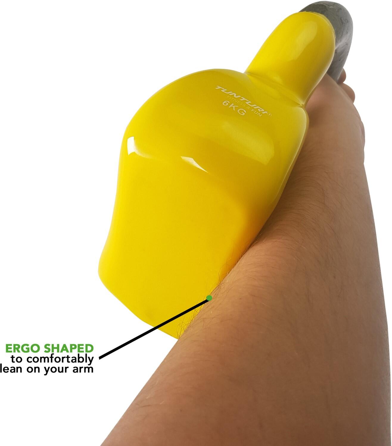 Kettlebell - Vinilo - 6 kg - Amarillo 5/7