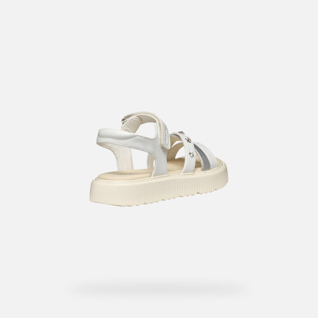 Sandales Fille J SANDAL KODETTE GIR Blanc/Argent 6/7