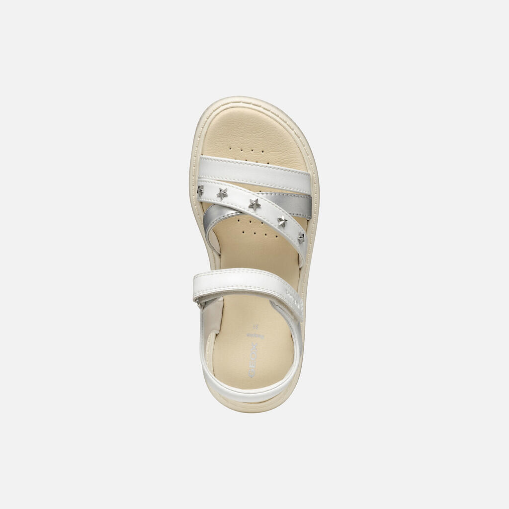 Sandales Fille J SANDAL KODETTE GIR Blanc/Argent 7/7