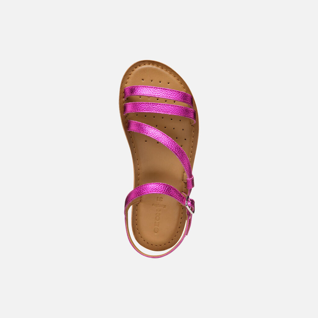 Geox Modelo J Sandal Eolie Girl Cor Rosa 7/7