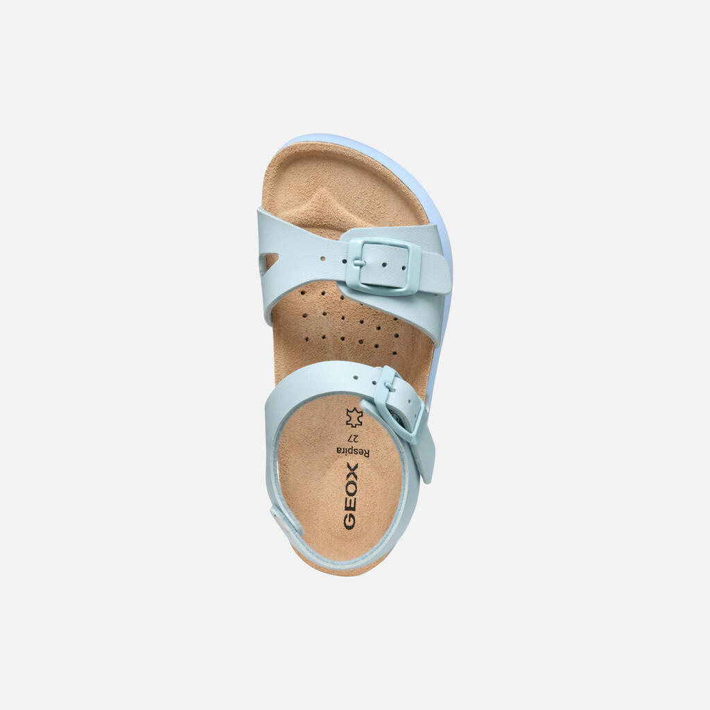 Sandales Fille J SANDAL BUBBLEBOW G Bleu Ciel 7/7