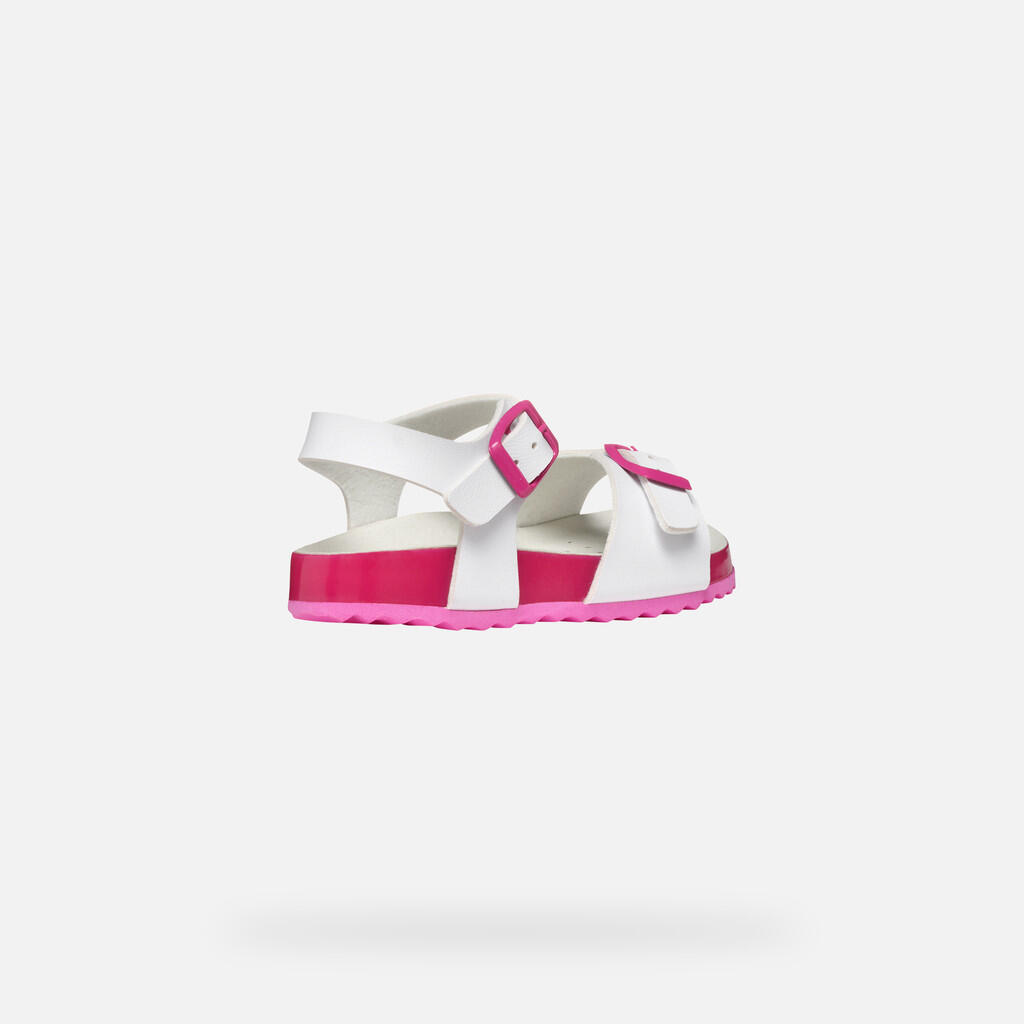 Sandales Fille J ADRIEL GIRL Blanc/Fuchsia 6/7