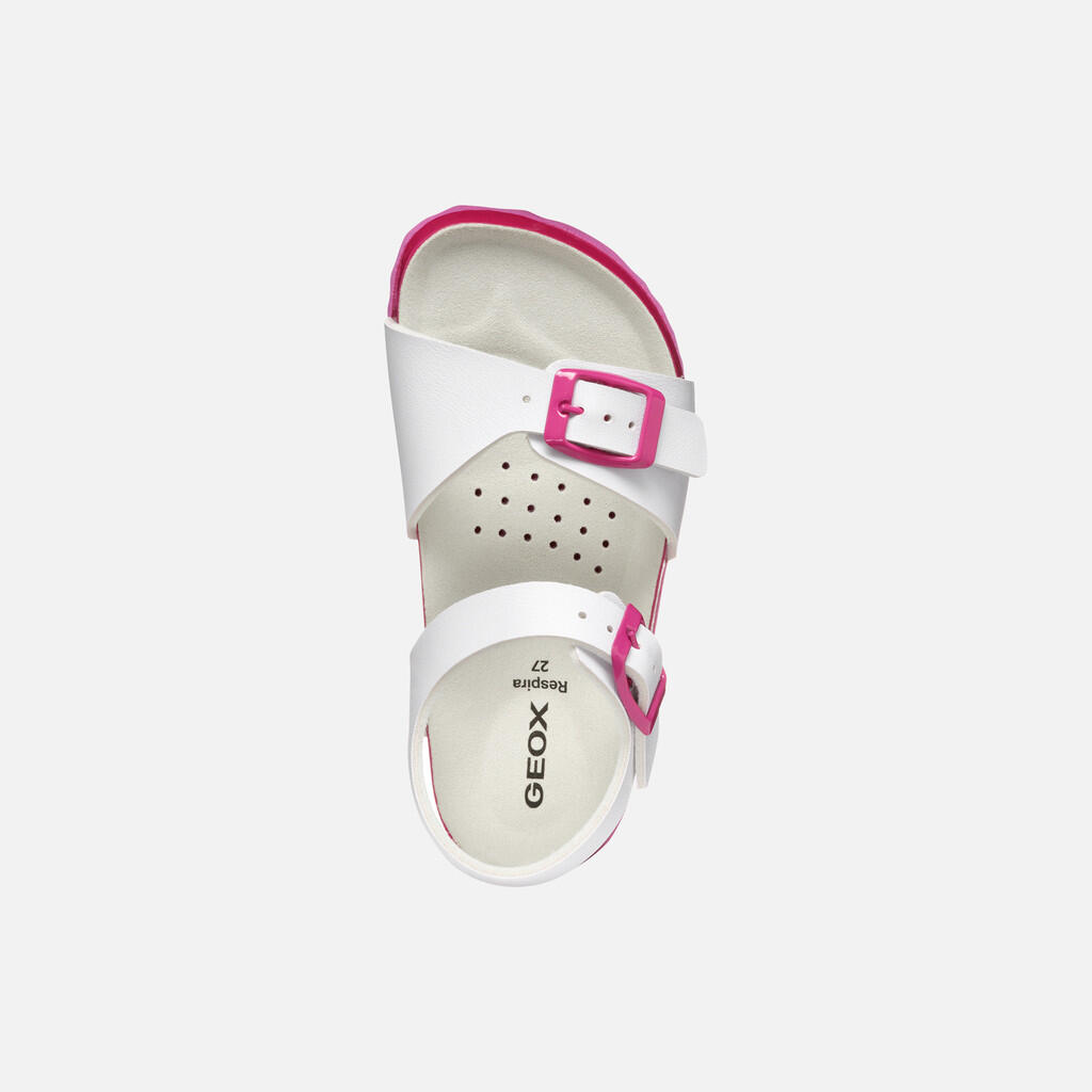 Sandales Fille J ADRIEL GIRL Blanc/Fuchsia 7/7