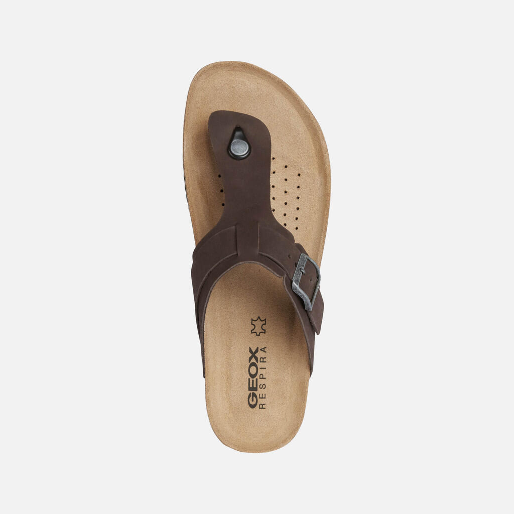Sandales Homme U SANDAL GHITA Brun Foncé 6/7