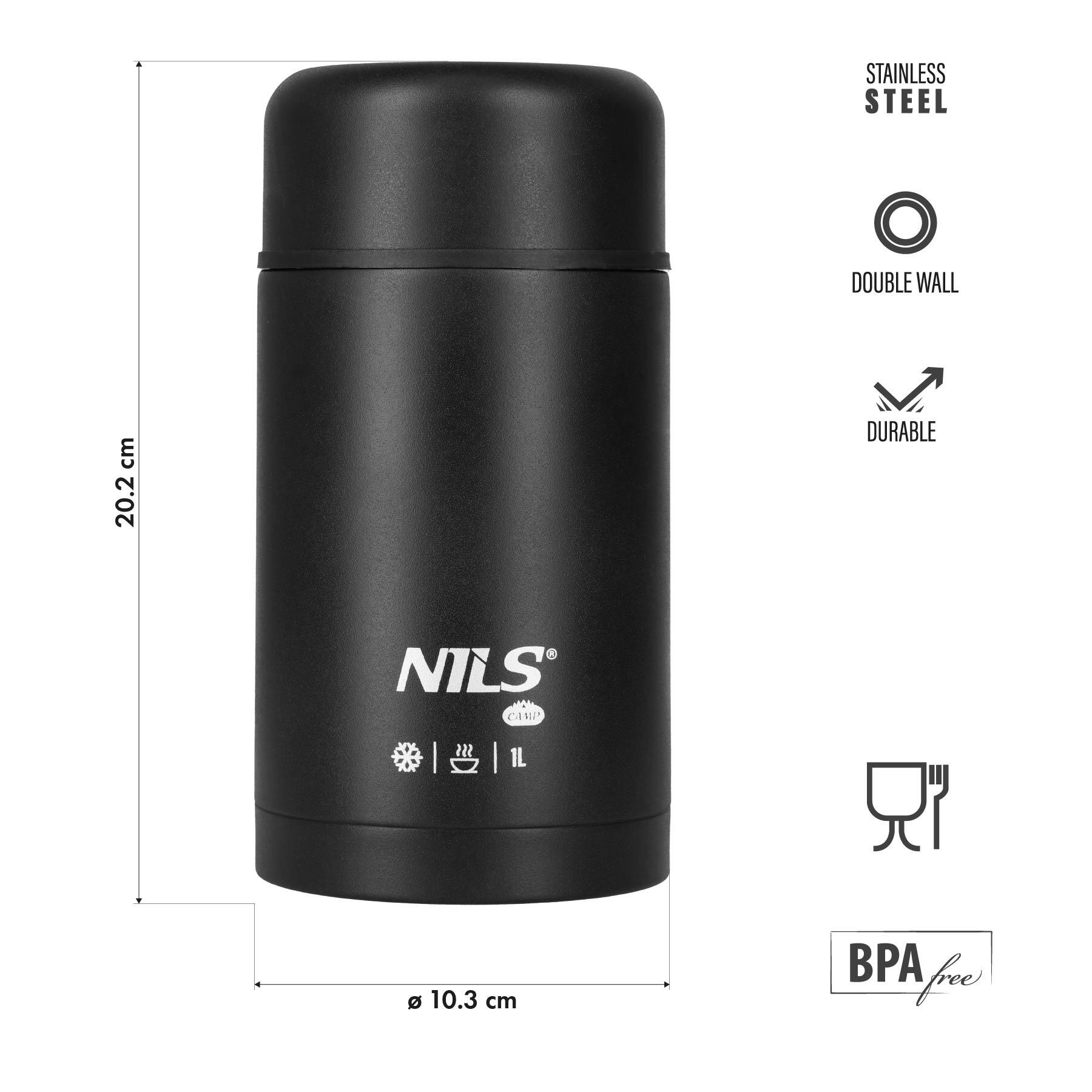 Thermos 1000ml noir NC3802 NILS CAMP 2/7