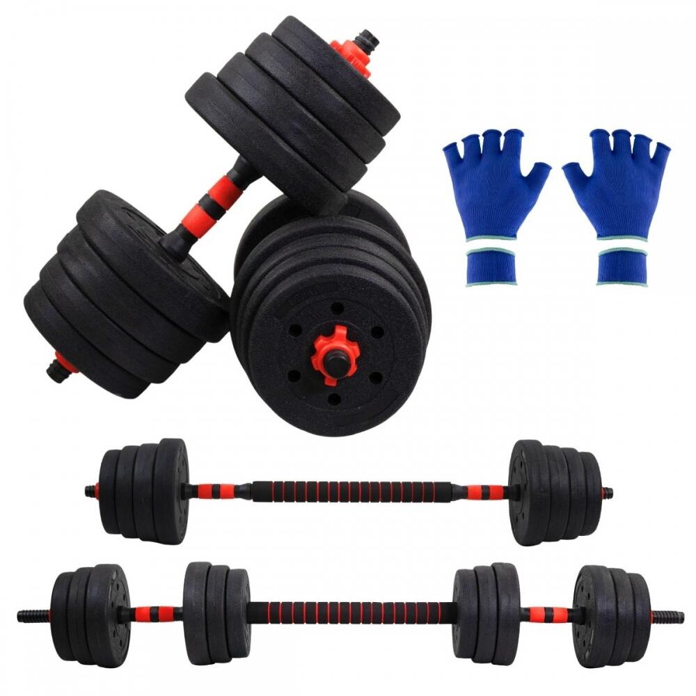 Adjustable dumbbells 30 kg with weightlifting bar