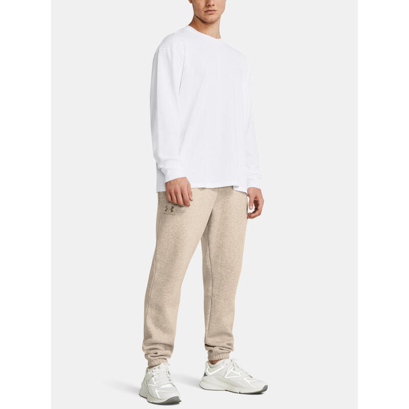Pantaloni jogger UA Icon Fleece taupe deschis melanj pentru bărbați