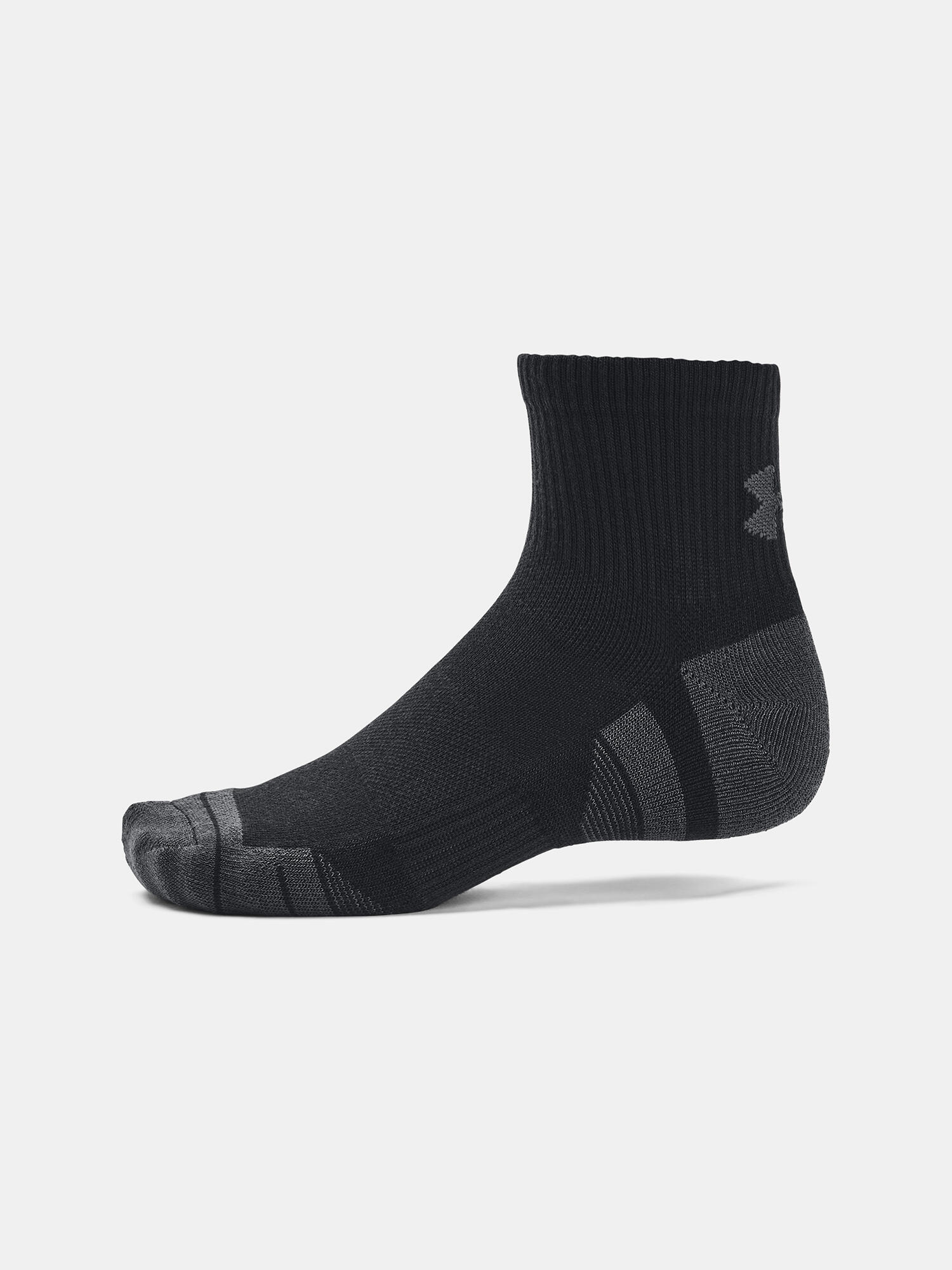 Under Armour Performance Tech 3pk Qtr Socks Black 3/5