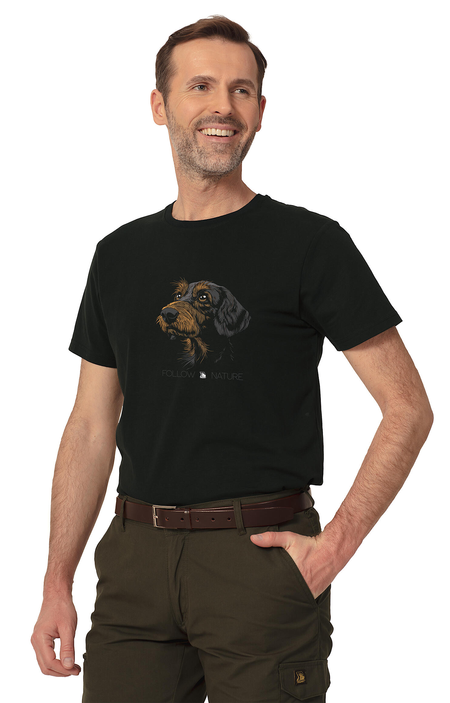 T-shirt de chasse pour homme Tagart FNT Jamnik Black avec imprimé 1/4