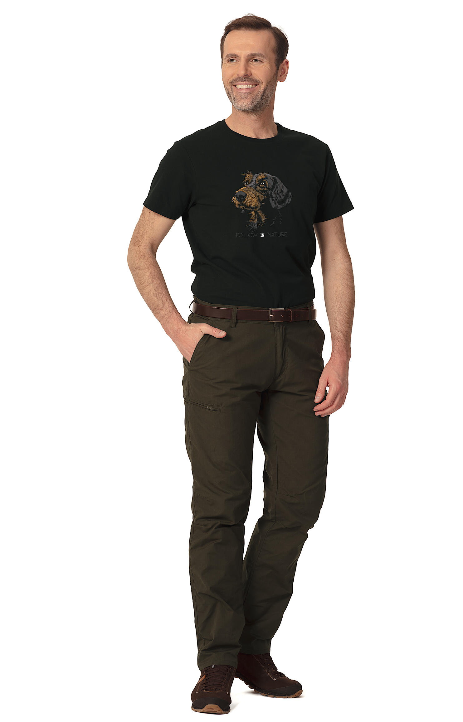 T-shirt de chasse pour homme Tagart FNT Jamnik Black avec imprimé 3/4