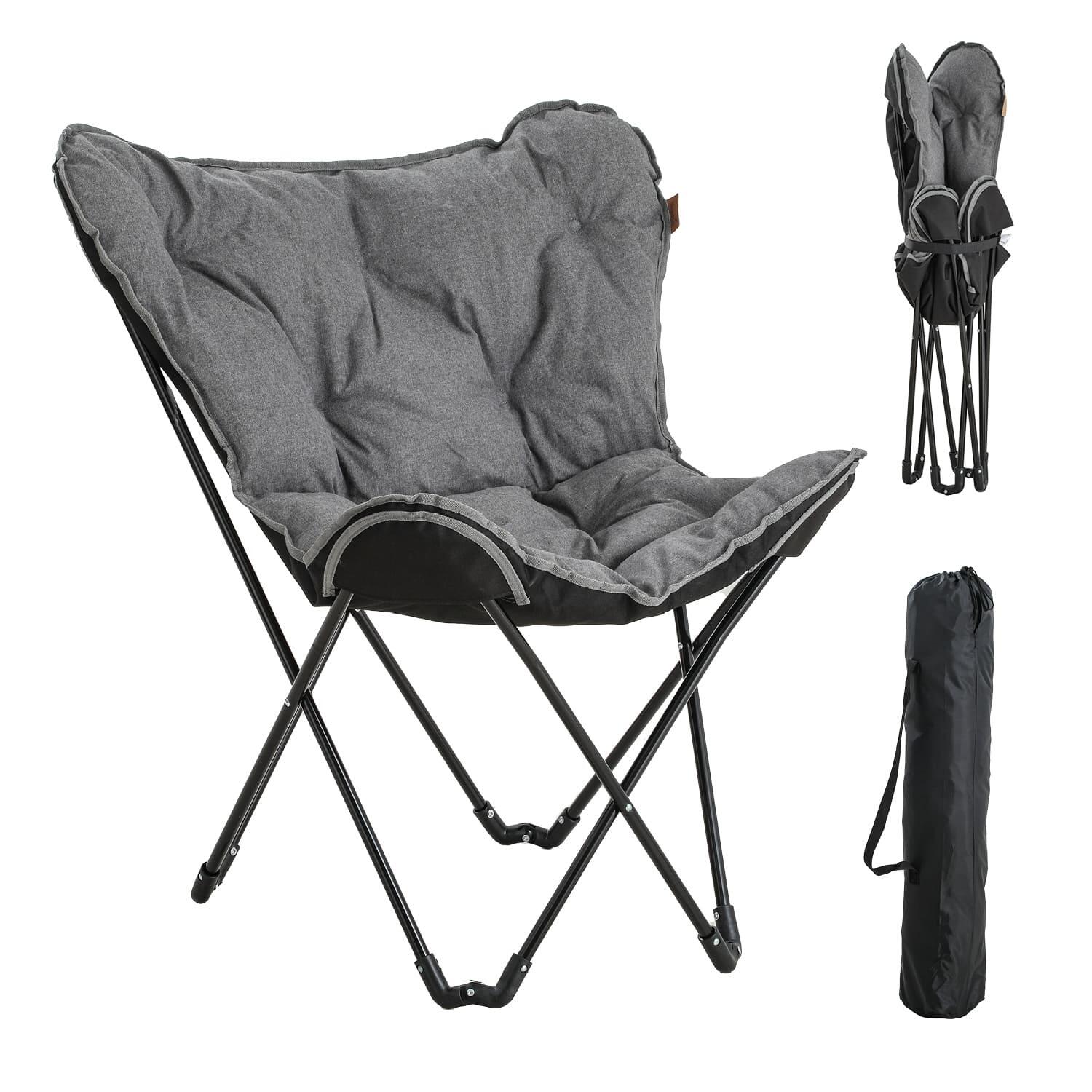 Skandika - Fauteuil Pliant Tolga - Chaise De Camping Xl Avec Rembourrage - Sac De Transport - Chaise - Gris - Taille Unique - Decathlon