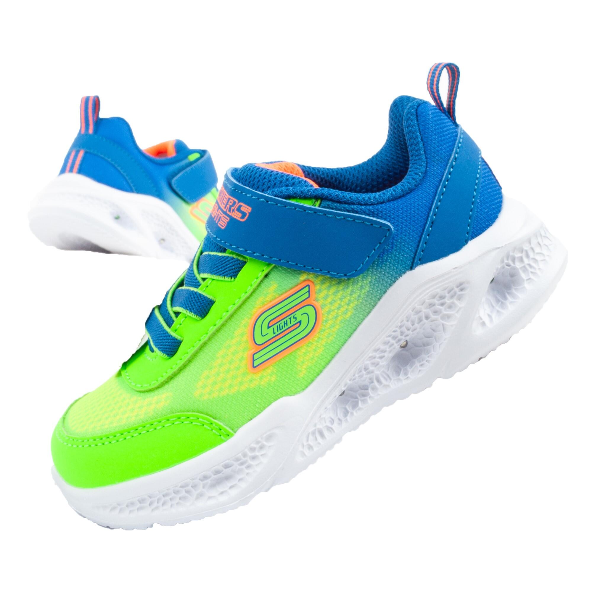 Skechers - Chaussures De Sport Pour Garçons Skechers S Lights Led - Baskets - Bleu|vert - Decathlon