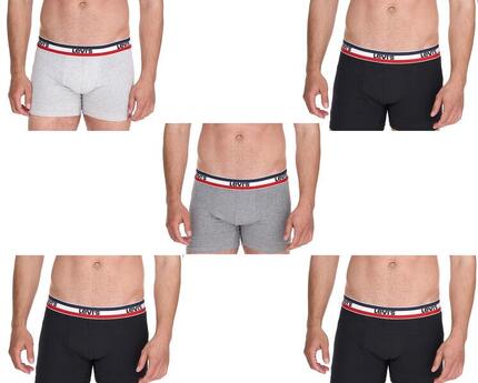 Boxers pour hommes Levi&amp;amp;#39;s Boxers 5-Pack noirs gris coton
