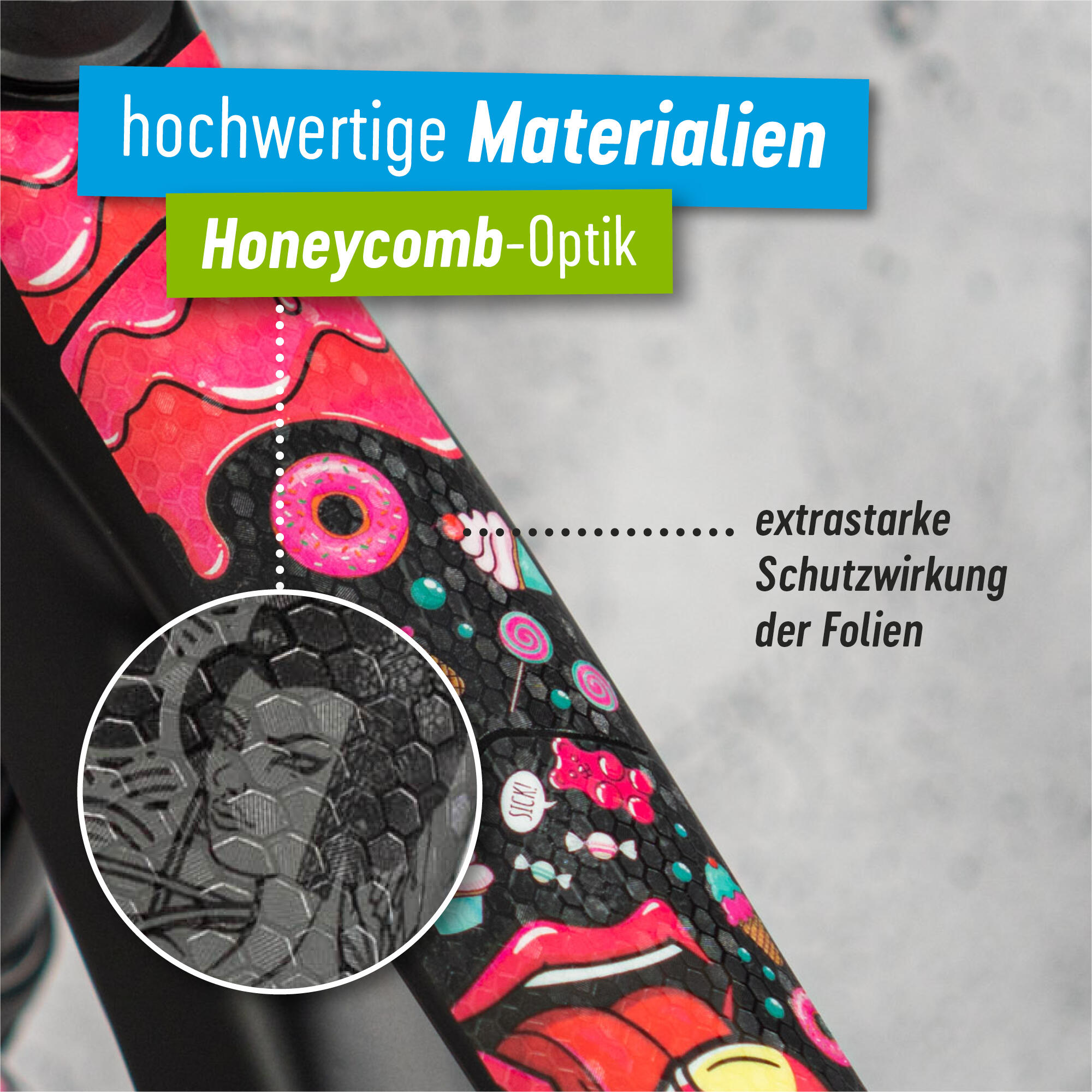 Aufkleber Schutzfolie Rahmenschutz MTB Transparent Matt 17-teilig 4/8