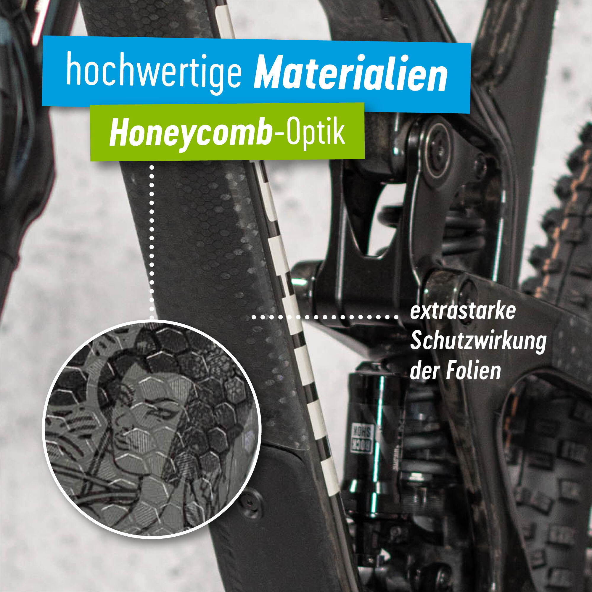 Aufkleber Schutzfolie Rahmenschutz MTB Transparent Matt 17-teilig 4/8
