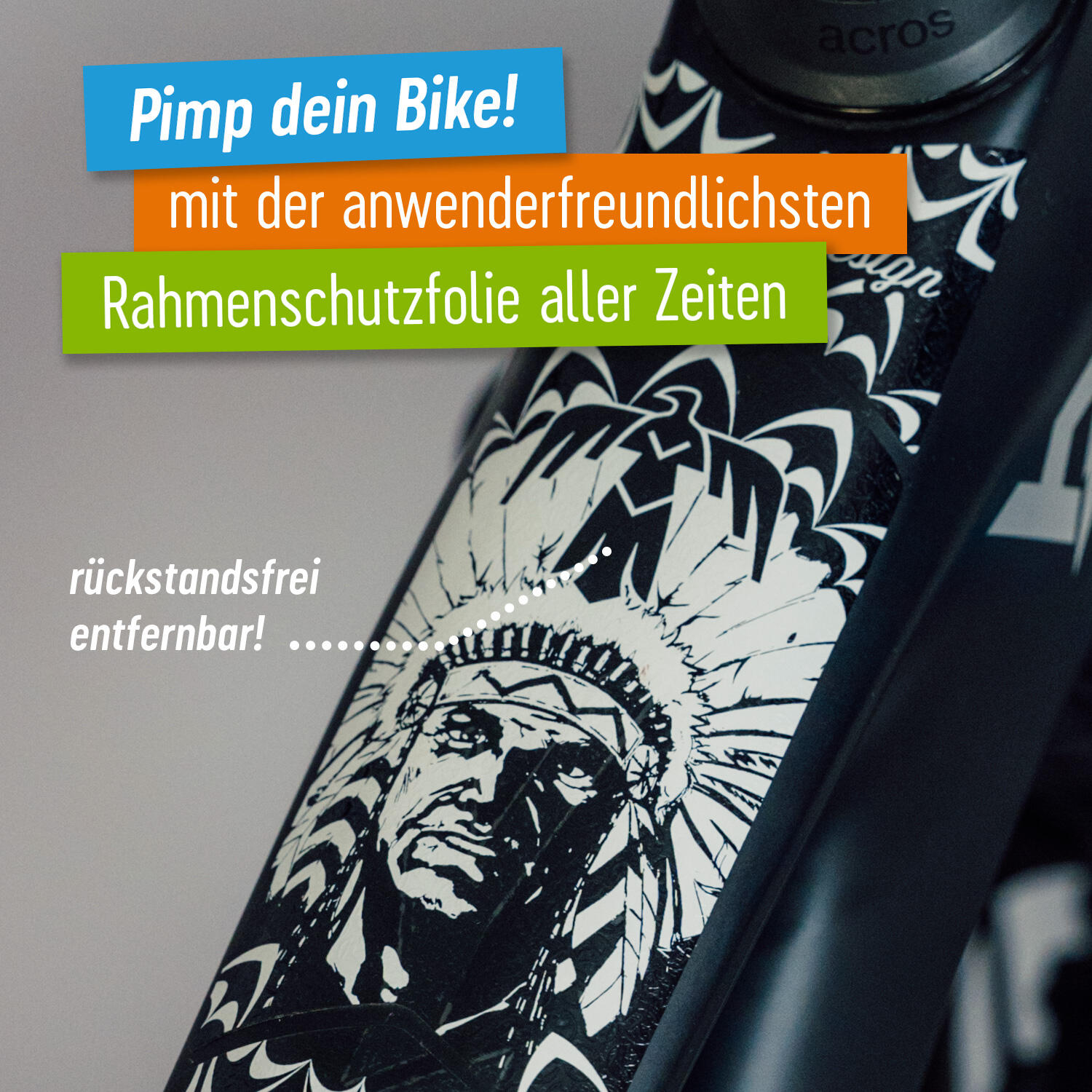 Aufkleber Schutzfolie Rahmenschutz MTB Transparent Glanz 17teilig dunkle Rahmen 2/8