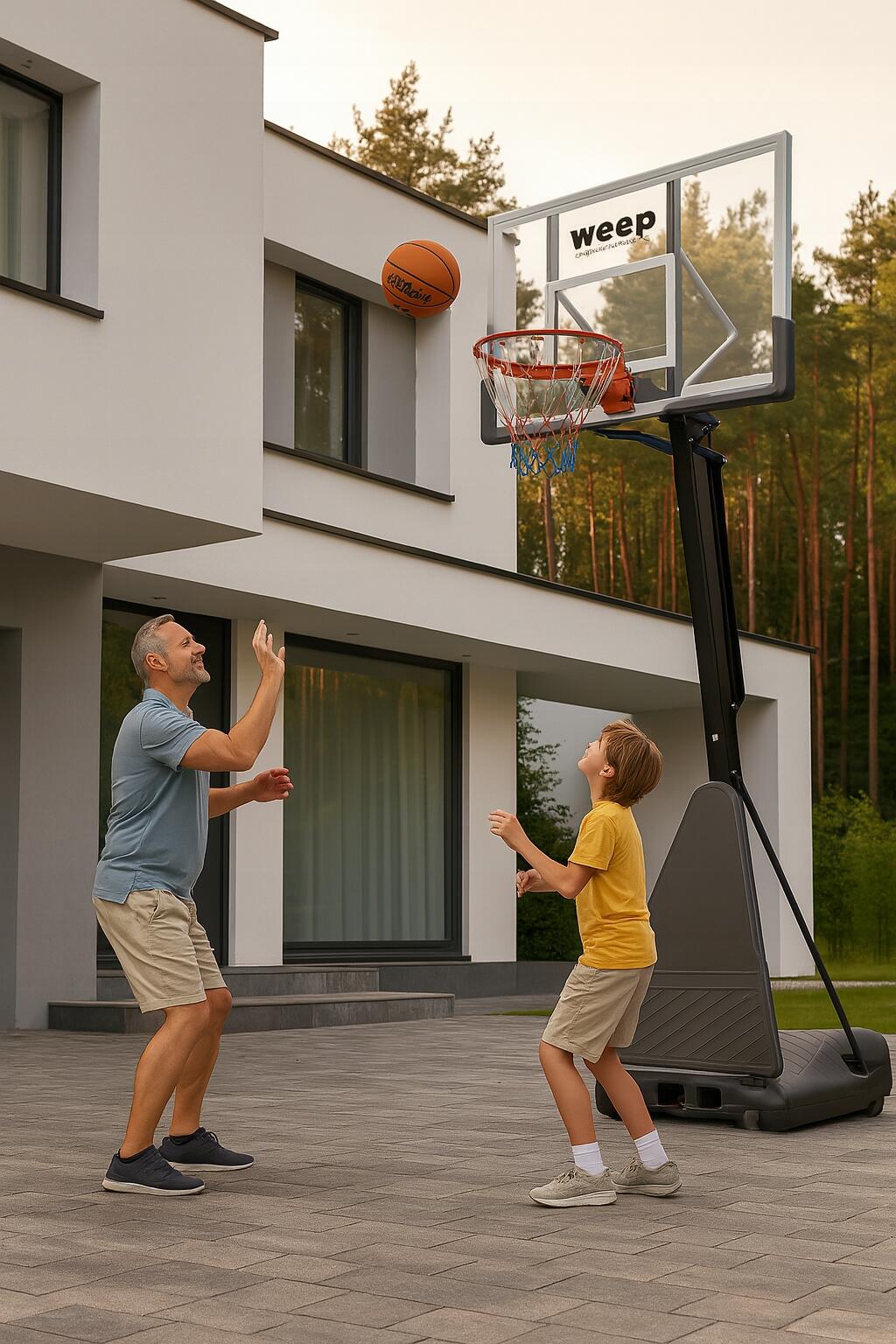 Zestaw do koszykówki Kosz WEEP M027 pełnowymiarowy do 305cm z korbą 80x136 7/7