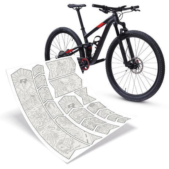 Aufkleber Schutzfolie Rahmenschutz MTB Transparent Matt 17-teilig dunkle Rahmen