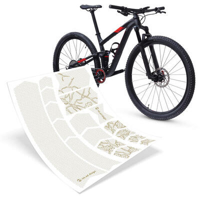 Aufkleber Schutzfolie Rahmenschutz MTB Transparent Matt 17-teilig dunkle Rahmen
