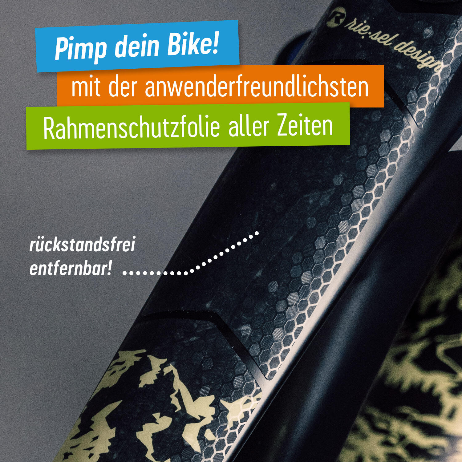 Aufkleber Schutzfolie Rahmenschutz MTB Transparent Matt 17-teilig dunkle Rahmen 4/8
